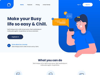 Landing Page for Mass Texting app design branding challenge color development home design illustration landingpage logo typography