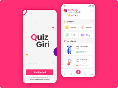 Quizapp_UI android app icons illustration ios quiz screen splash trivia