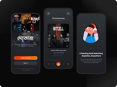 Music app UI ( Dark )