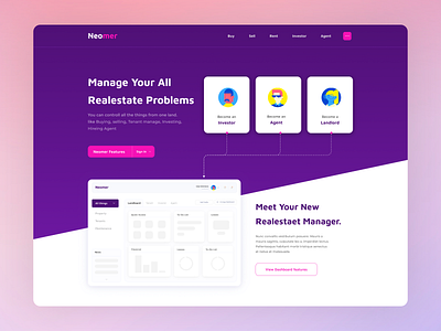 neomer dashboard color design home design icon landingpage typography ui