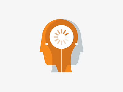 Developer Thinking developer head illustration loading mind programmer thinking vector
