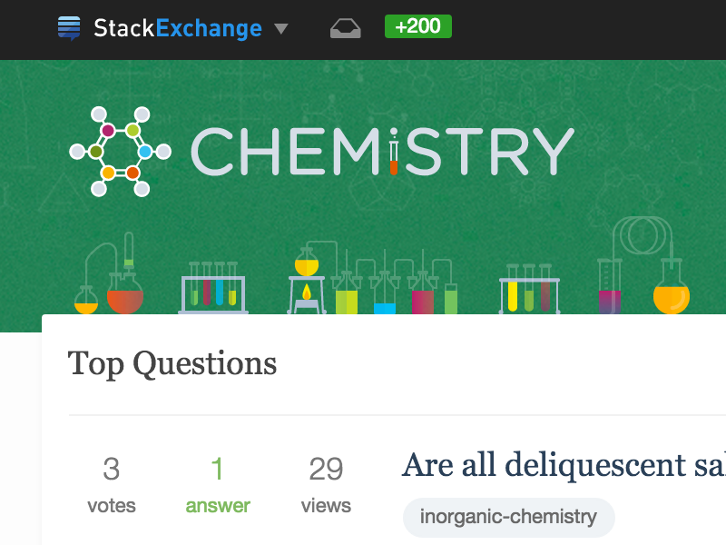 Chemistry Site Design illustration chemicals glassware benzene molecule logo stack exchange chemistry website design site