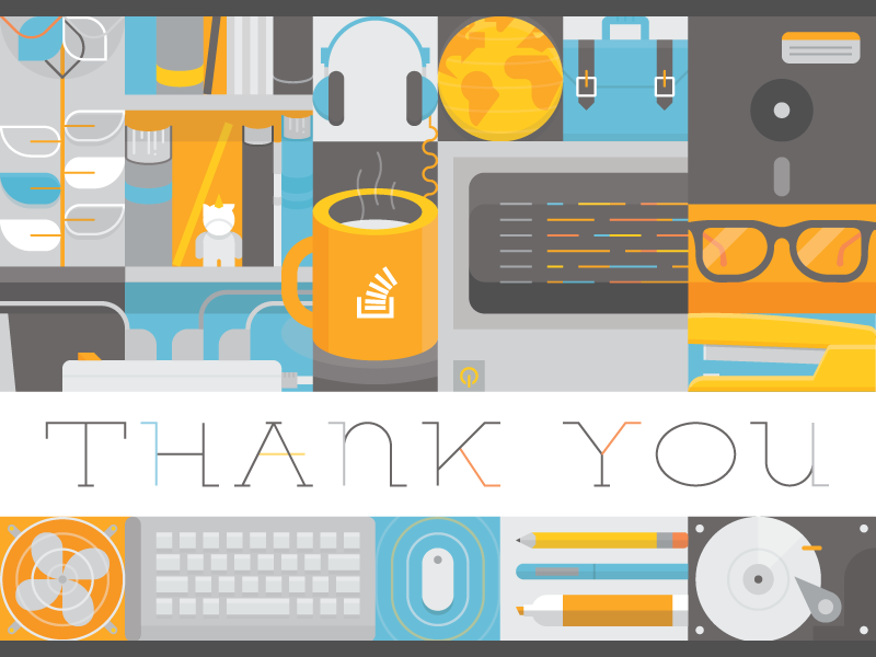Stack Overflow Greeting Card retro unicorn coffee computer vector stack exchange illustration
