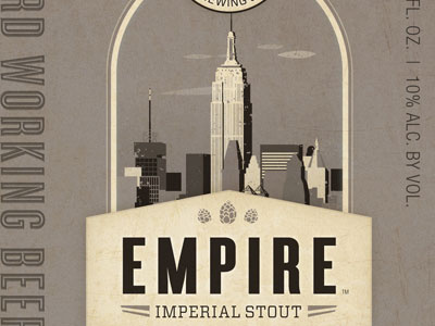 Cutters Brewing Co. Empire Stout beer label illustration