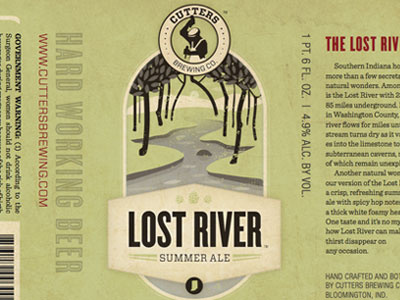 Lost River Summer Ale — Cutters Brewing Co. beer cutters brewing co. illustration label