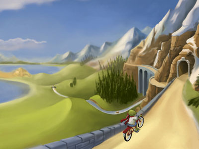 Over the Blue Mountains childrens illustration wip