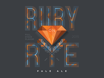 Ruby on Rye Pale Ale beer code fractile full stack label logo programming ruby rye stack exchange vector