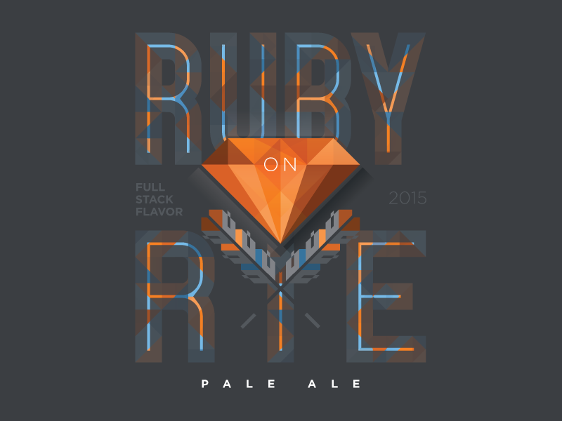 Ruby on Rye Pale Ale stack exchange fractile vector logo code programming full stack rye ruby label beer