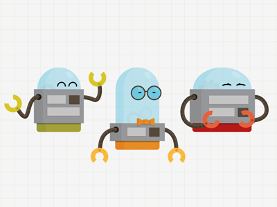 Beep-boop-bop illustration robots