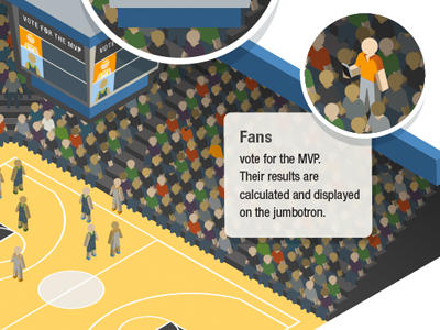 Text Voting basketball court illustration isometric texting