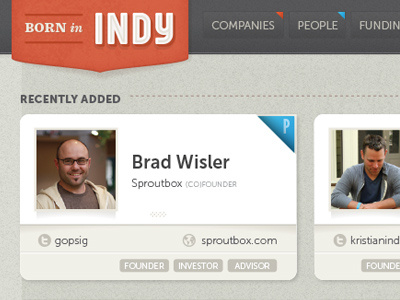 Born in Indy born directory funding indiana indianpolis indy startups ui design website