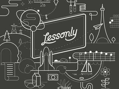 Lessonly Hero Artwork WIP chalk chalkboard drawing illustration lesson simple