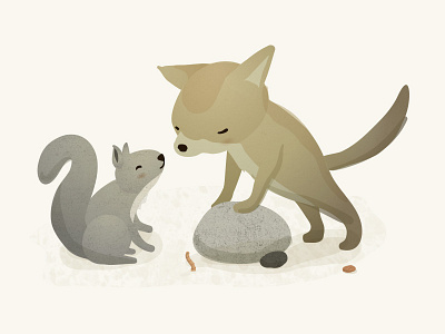 TC animals book childrens coyote illustration soft squirrel