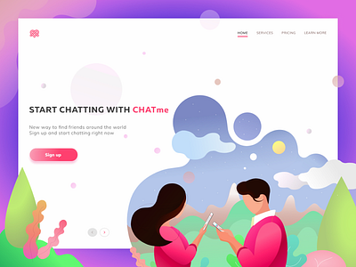 Illustrated Website for CHATme date dating ill illustration ui webdesign website