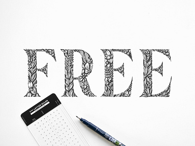 "Free" Leaf Lettering creative design design free hand lettering illustration lettering logo type typography