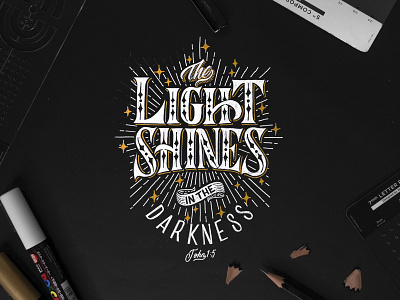 The Light Shines Lettering Composition