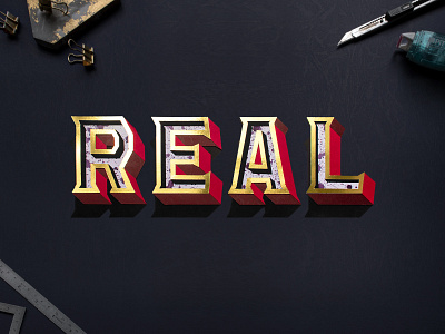 ‘Real’ 3D Gold Foil Lettering