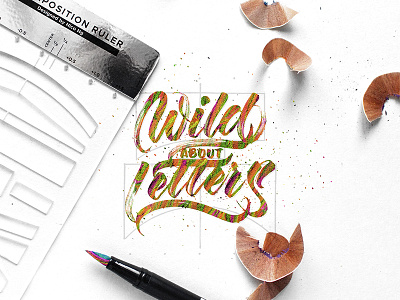 Wild About Letters (Color Pencil Lettering) brush calligraphy calligraphy color pencil calligraphy hand lettering lettering lettering composition type typography