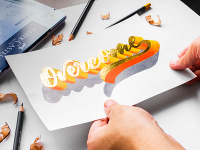 Overcome (3D Gold Lettering)