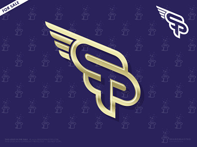 Winged Monogram Logo with Letters SP PS (for sale)