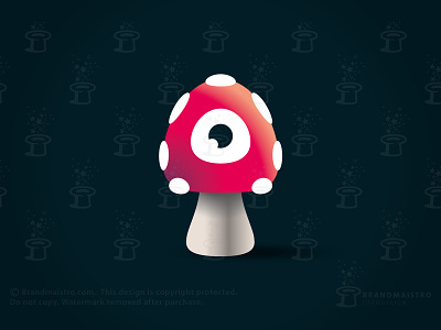 One Eyed Mushroom Logo (for sale) cycloop devils cheese eye fly agaric fungi fungus gnome house hallucinate logo logo for sale medicinal mushroom nature plant poison psychedelics psychoactive smart drugs toxic witchs boletus