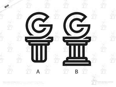 Ancient Greek Letter G Logo (WIP) (A or B?) ancient greek column greece greek letter g logo logo for sale typogaphy typography