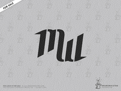 Ambigram Letter M W Monogram (Logo for sale) ambigram bold lines diagonal fat initial keys letters logo logo for sale monogram monoline piano thick typography