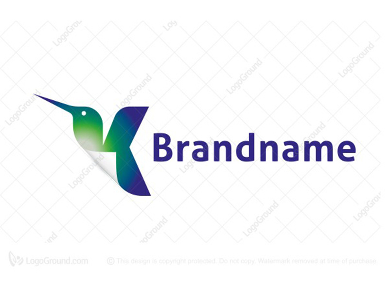 Hummingbird Document Paper Letter K (For Sale) typography mascot letter k document paper curl fold folded fast helicopter nectar floating flying wings animal bird hummingbird colibri logo for sale logo
