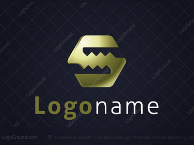 Key Letter S Logo design golden hexagon key maker keys letter s lock locksmith logo logo for sale negative space protection real estate house broker safe storage security typography zig zag