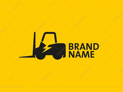 Electric Forklift Truck Logo counterbalanced electric energy equipment rental forklift truck forks front loader heavy load industrial jitney lift lightning bolt logo logo for sale moving tool pallet truck powerfull stacker vehicle warehouse