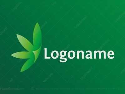 Cannabis Folded Leaf Logo