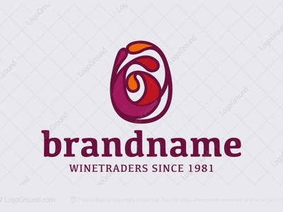 Wine Glass with Swirl Logo