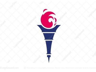 Paris Eiffel Tower Torch Logo (for sale) architecture attraction candle eiffel tower fire flame france french greek landmark logo for sale marathon olympic games paralympic paris sport sportsman sporty torch touristic