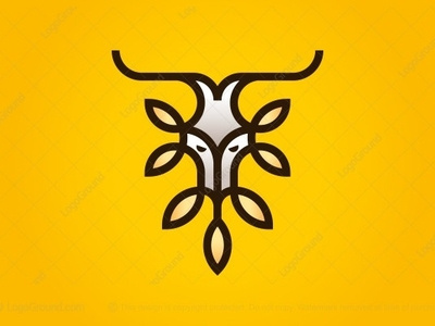 Natural Deer Leaves Logo