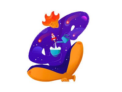 Space 2d character color cosmic illustration illustrator man people planet unique universe vector