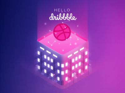 Hello Dribbble 3d gradient illustration illustrator isometric