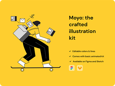Moyo: illustration freebie kit clean creativetribe design illustration khoianh minimal vector