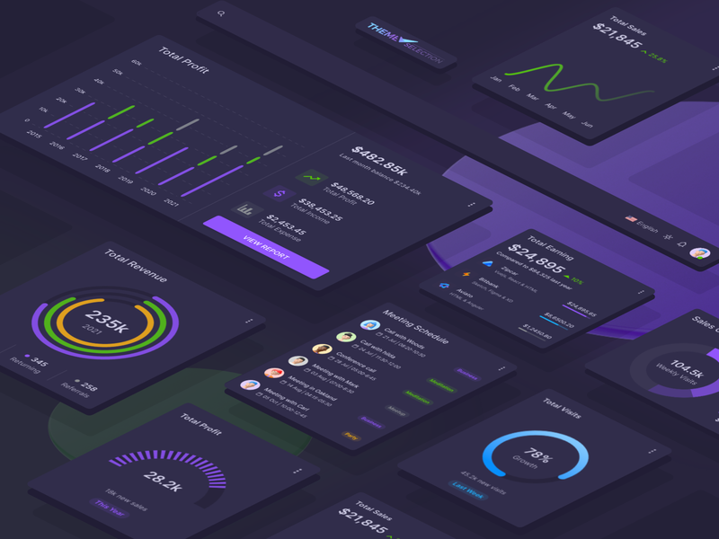 Materio - Admin Dashboard Widget Dark 3d admin admin dashboard admin theme adminkit bootstrap card dark dashboard design figma graphic design illustration motion graphics sketch ui uikit widgeat