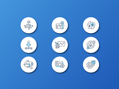 Crypto Icon Set 2d art branding crypto crypto exchange cryptocurrency design digital digital illustration digitalart graphic design icon design icon set icons line icons profit safety settings ui vector