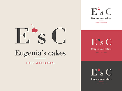 Cake Shop Logo brand branding cake cakes cakeshop cherry design graphic design handmade identity logo logodesign logotype minimalist sweets vector