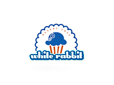 White Rabbit desert design ice cream logo white rabbit