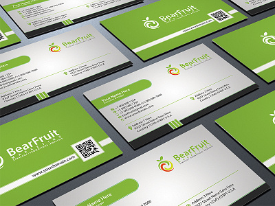 BearFruit Logo and Business Card design food fruit graphic illustrator logo vecor