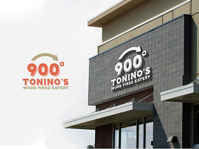 900 Tonino's eatery fired food logo restaurant retro wood