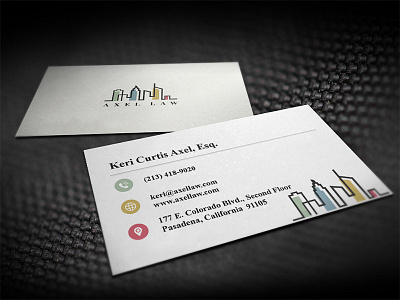 Axellaw logo and business card brand business card design law logo