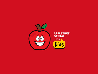Apple Dental For Kids apple brand branding children dental dentist family kids logo