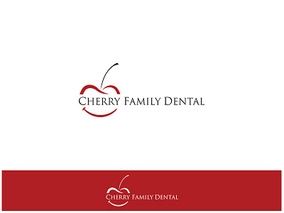 Cherry Family Dental cherry dental family logo smile