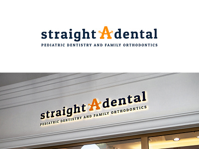 Straight A dental a brand dental dental clinic dentist design graphic logo straight teeth vector
