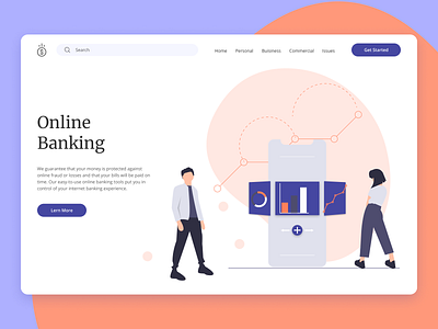 Online banking design icon illustration logo typography ui ux vector web website