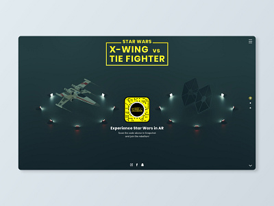 X-Wing vs Tie Fighter 3d 3d art augmented reality branding design ui ux web website