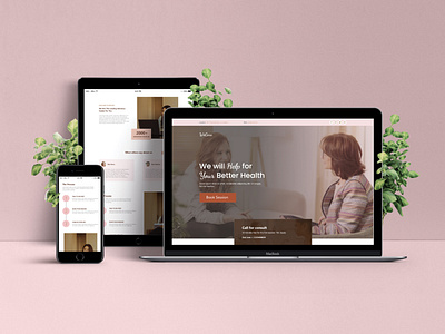 We Care beige branding graphic design landing page logo natural photoshop pink psychology ui ux web design